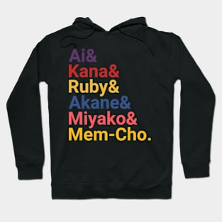 Oshi no Ko Anime All Girls Characters Name Hoodie